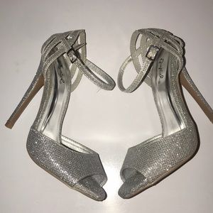 Silver formal shoes